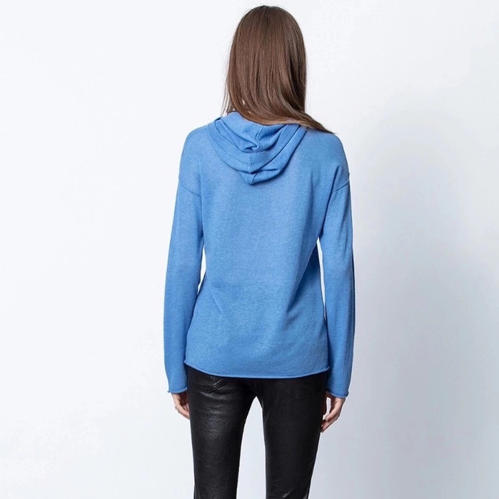 Zadig & Voltaire Cashmere Sweater blue hooded - Picture 3 of 5